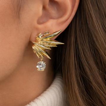 Kanat Zirkon Taş Küpe 