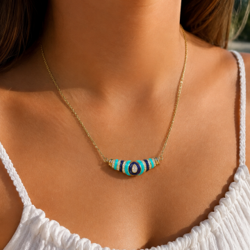 Modern Blue Zirkon Kolye